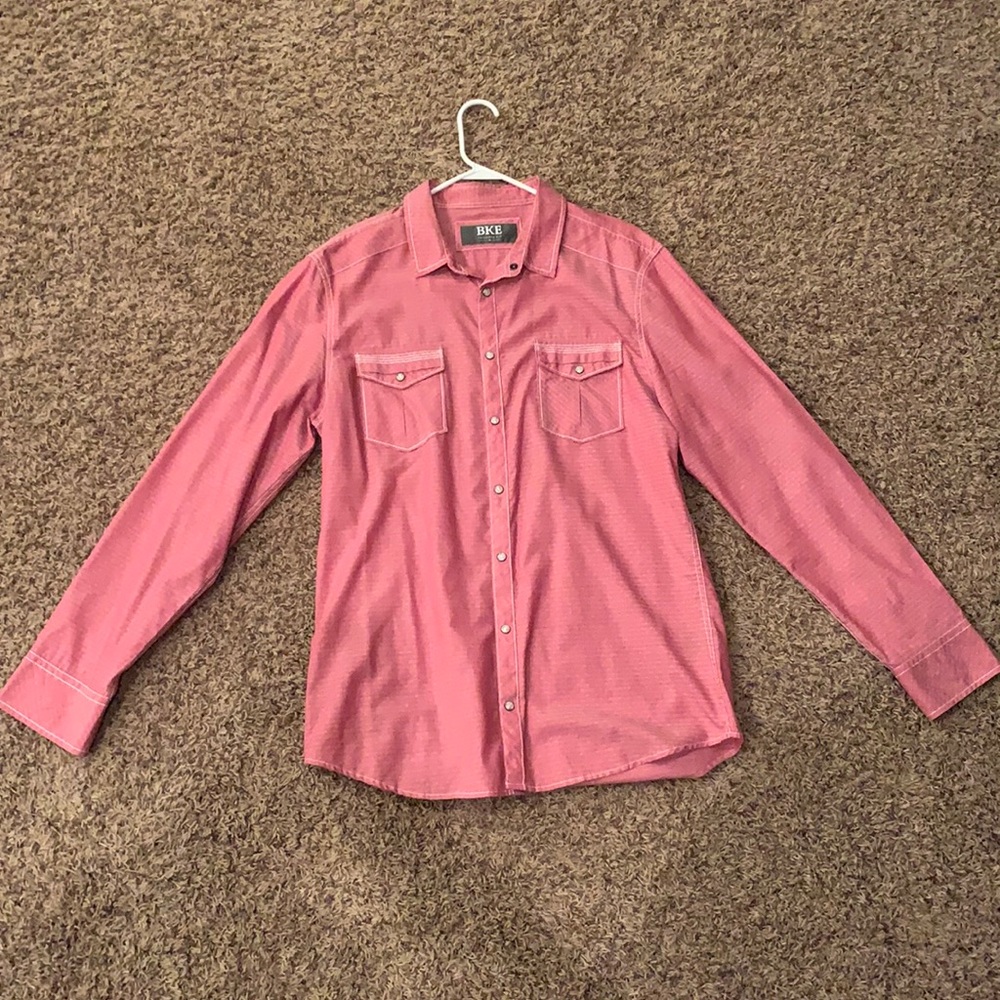 Men’s red BKE button up shirt